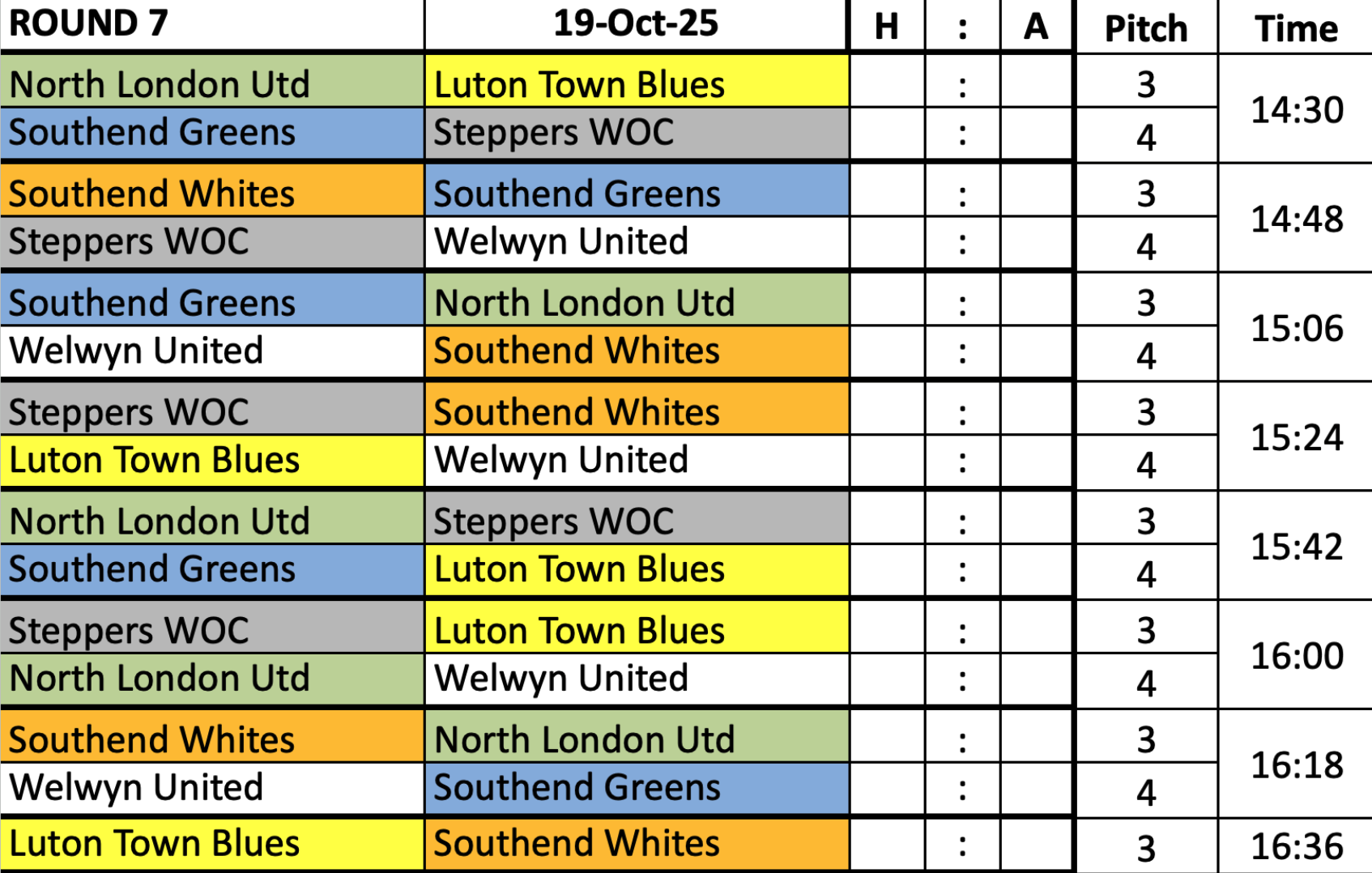 #7 Championship Fixtures #7 Championship Fixtures